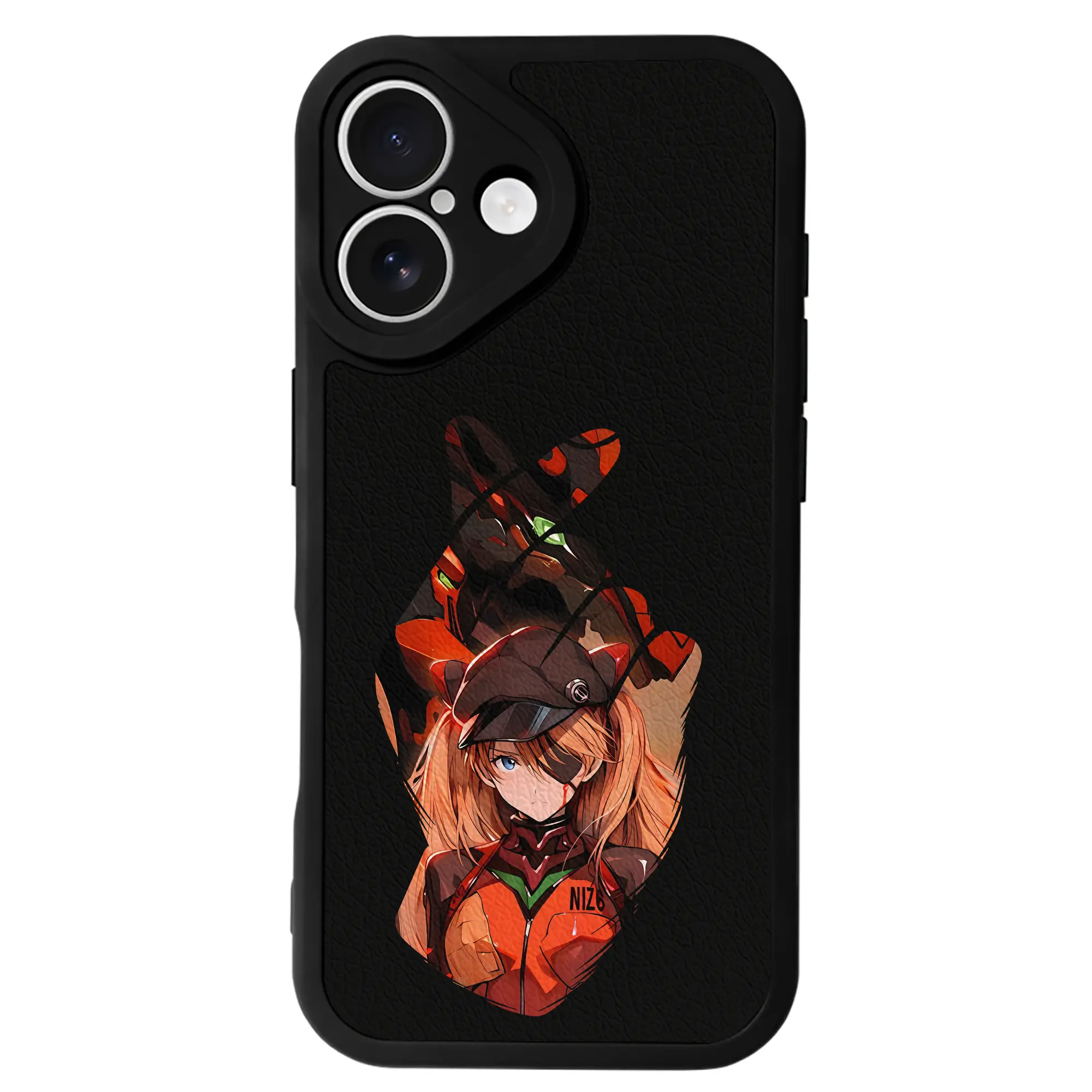 エヴァンゲリオン グッズ,アスカ·ラングレー - IPhone 16シリーズ対応 ・ シリコンスマホケース ・ レザー調 ・ 高精度フィット ・ 耐衝撃 ・ ワイヤレス充電対応 ・ 精密カット